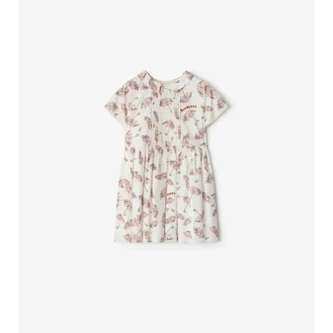 Vestido de algodón con estampado de paraguas