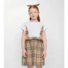 Vestido de algodón elástico con ribete de cuadros