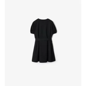 Vestido de camiseta de algodón con ribetes a cuadros