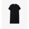 Vestido de camiseta de algodón con ribetes de cuadros