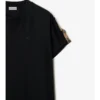 Vestido de camiseta de algodón con ribetes de cuadros