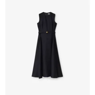 Vestido de lana a cuadros con cinturón Vestido de lana a cuadros con cinturón