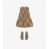 Vestido de popelín de algodón con estampado de cuadros Vestido de popelín de algodón con estampado de cuadros