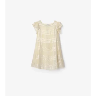Vestido de seda con estampado de cuadros metalizados Vestido de seda con estampado de cuadros metalizados