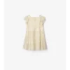 Vestido de seda con estampado de cuadros metalizados