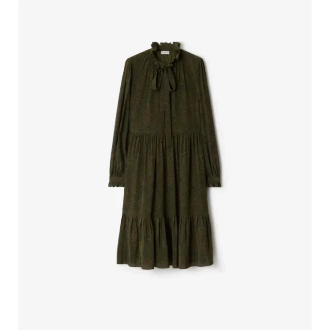 Vestido de seda con motivos vegetales