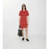 Vestido polo de algodón y lana a cuadros