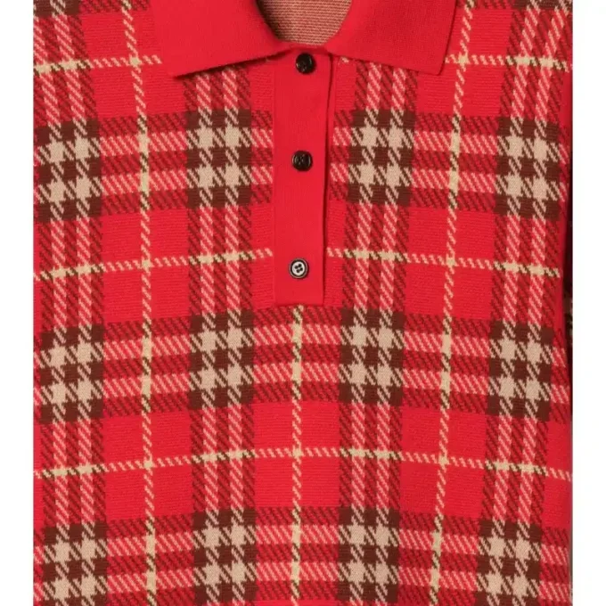 Vestido polo de algodón y lana a cuadros