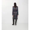 Vestido tipo gabardina de viscosa con estampado de cuadros y cinturón