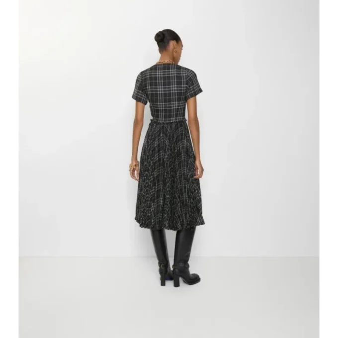 Vestido tipo kilt de mezcla de lana a cuadros