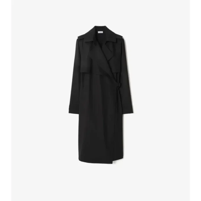 Vestido tipo trench de lana