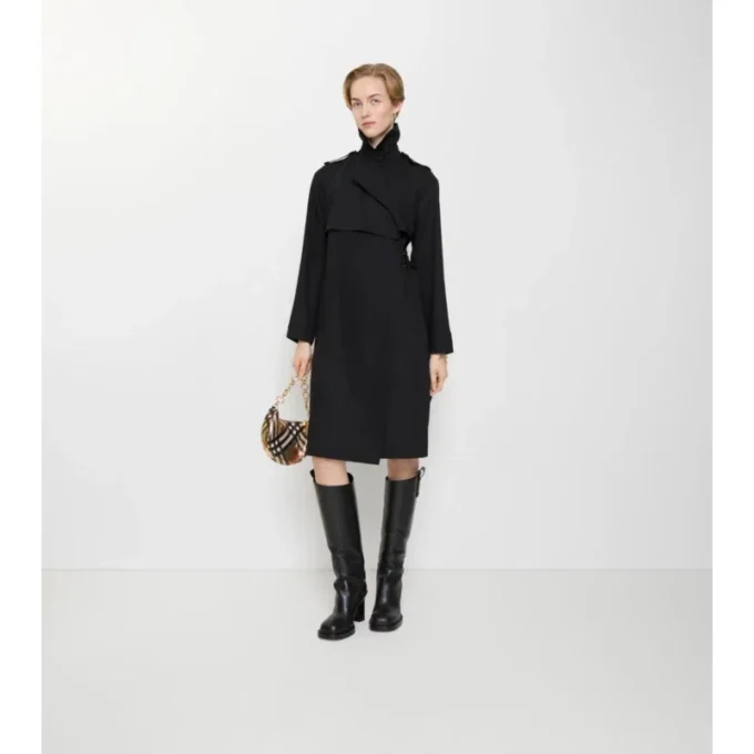 Vestido tipo trench de lana