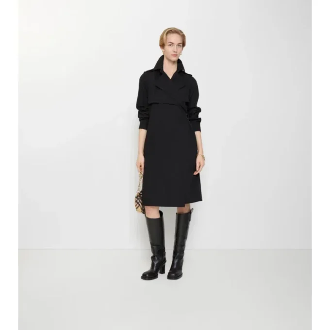 Vestido tipo trench de lana