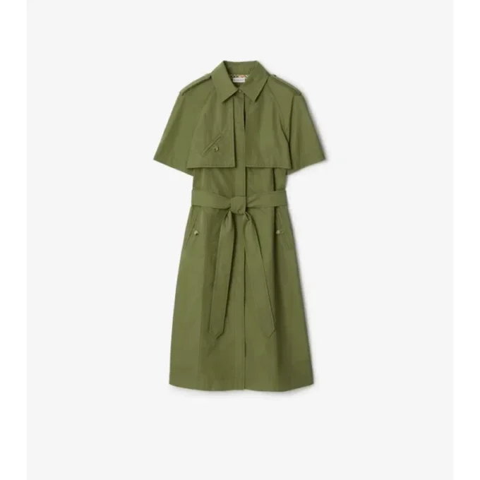 Vestido tipo trench de popelín de algodón Vestido tipo trench de popelín de algodón
