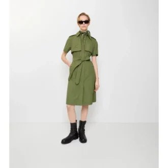 Vestido tipo trench de popelín de algodón