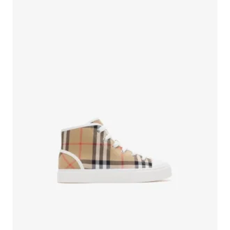 Zapatillas altas de algodón con estampado de cuadros Zapatillas altas de algodón con estampado de cuadros