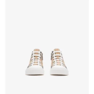 Zapatillas altas de algodón con estampado de cuadros Zapatillas altas de algodón con estampado de cuadros