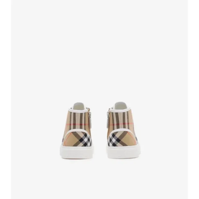 Zapatillas altas de algodón con estampado de cuadros Zapatillas altas de algodón con estampado de cuadros