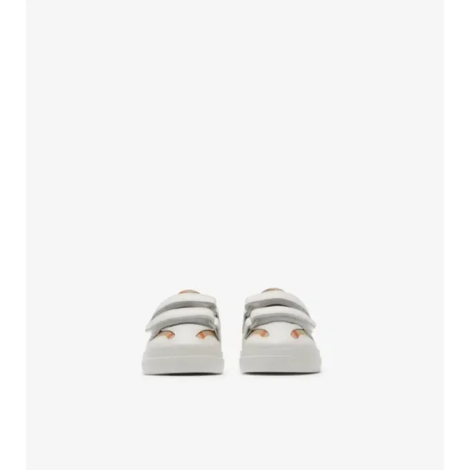 Zapatillas con estampado de cuadros y piel Zapatillas con estampado de cuadros y piel