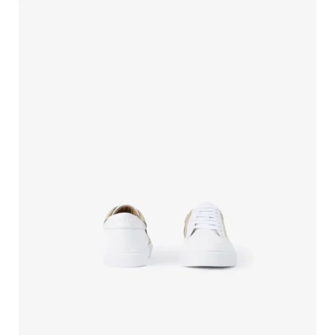 Zapatillas con estampado de cuadros y piel Zapatillas con estampado de cuadros y piel
