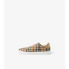 Zapatillas con estampado de cuadros y piel Zapatillas con estampado de cuadros y piel