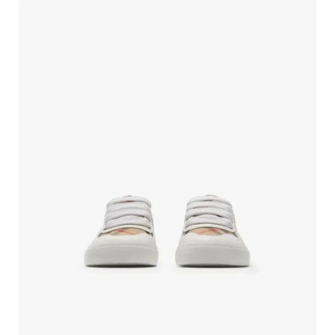 Zapatillas de algodón y cuero con estampado de cuadros Zapatillas de algodón y cuero con estampado de cuadros