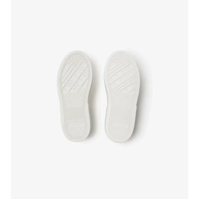 Zapatillas de algodón y cuero con estampado de cuadros Zapatillas de algodón y cuero con estampado de cuadros