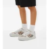 Zapatillas de algodón y cuero con estampado de cuadros Zapatillas de algodón y cuero con estampado de cuadros