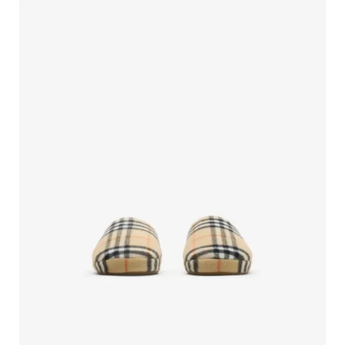 Zapatillas de mezcla de lana con estampado de cuadros