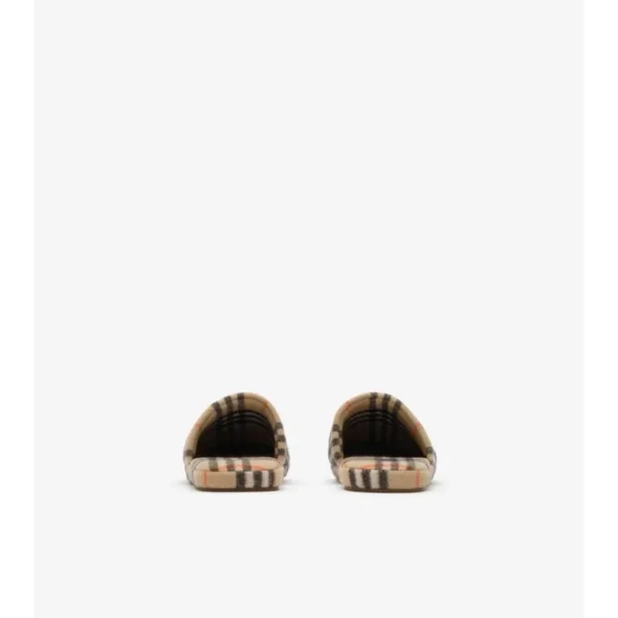 Zapatillas de mezcla de lana con estampado de cuadros