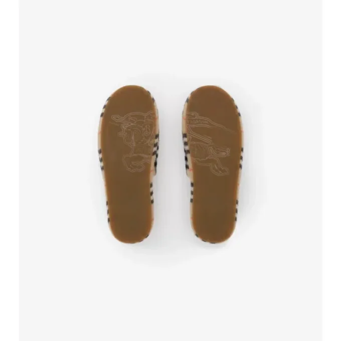 Zapatillas de mezcla de lana con estampado de cuadros
