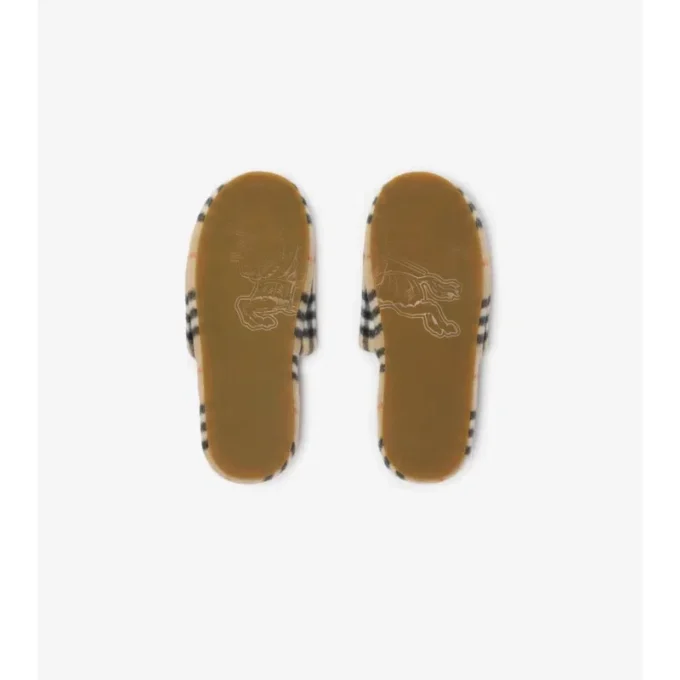 Zapatillas de mezcla de lana con estampado de cuadros