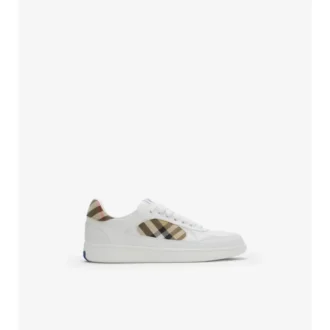 Zapatillas Terrace de piel y estampado de cuadros 