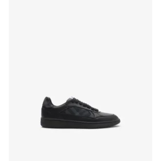 Zapatillas Terrace de piel y estampado de cuadros 