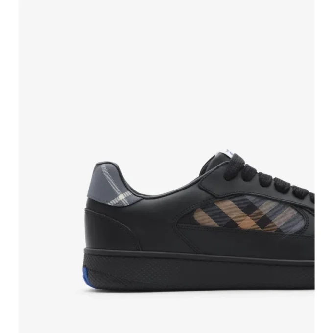 Zapatillas Terrace de piel y estampado de cuadros Zapatillas Terrace de piel y estampado de cuadros