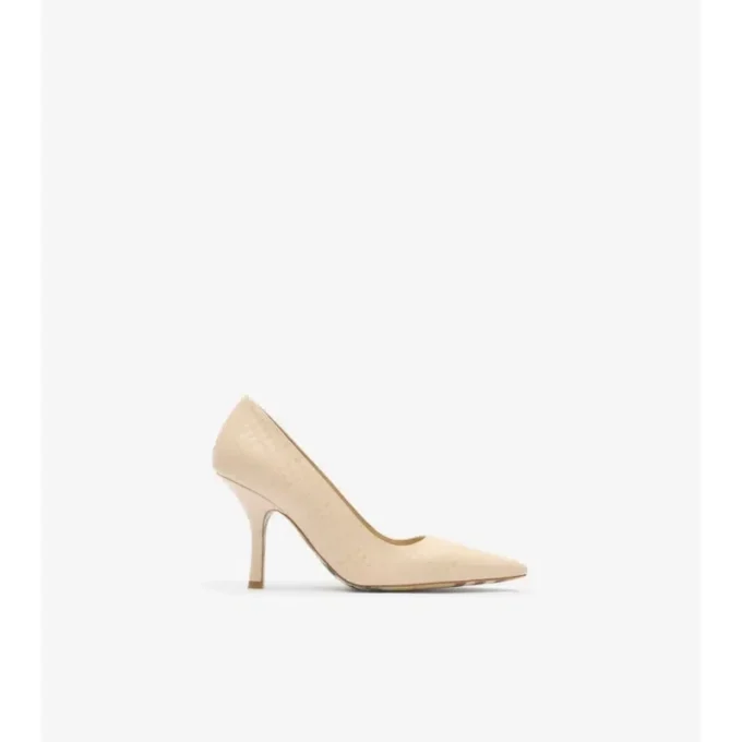 Zapatos de salón de tacón alto Dame de piel con estampado de cuadros Zapatos de salón de tacón alto Dame de piel con estampado de cuadros