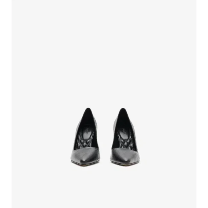 Zapatos de salón de tacón alto Dame de piel con estampado de cuadros Zapatos de salón de tacón alto Dame de piel con estampado de cuadros