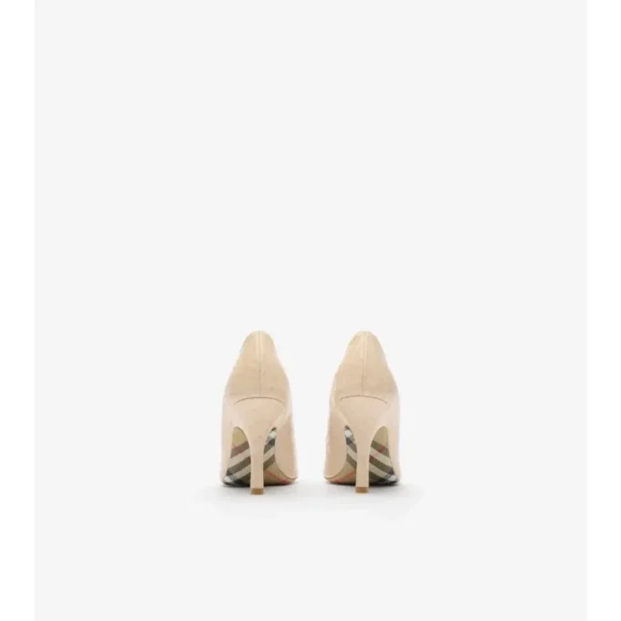 Zapatos de salón de tacón alto Dame de piel con estampado de cuadros Zapatos de salón de tacón alto Dame de piel con estampado de cuadros