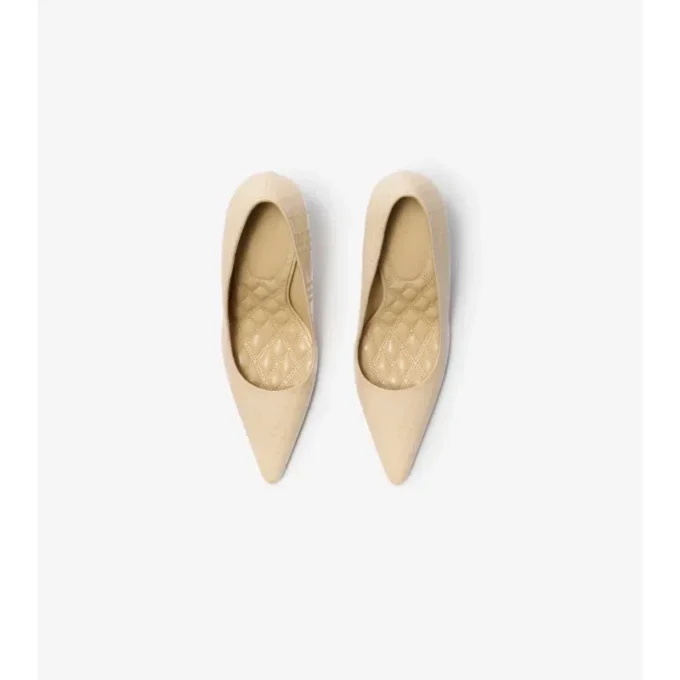 Zapatos de salón de tacón alto Dame de piel con estampado de cuadros Zapatos de salón de tacón alto Dame de piel con estampado de cuadros