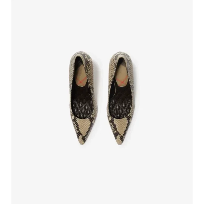Zapatos de salón de tacón alto Dame de piel con estampado de pitón 