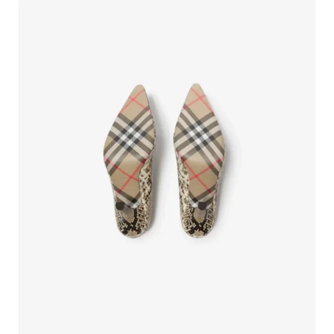 Zapatos de salón de tacón alto Dame de piel con estampado de pitón 