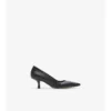 Zapatos de salón de tacón bajo de piel con estampado de cuadros Zapatos de salón de tacón bajo de piel con estampado de cuadros