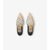 Zapatos de salón de tacón bajo de piel con estampado de cuadros Zapatos de salón de tacón bajo de piel con estampado de cuadros