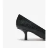 Zapatos de salón de tacón bajo de piel con estampado de cuadros Zapatos de salón de tacón bajo de piel con estampado de cuadros